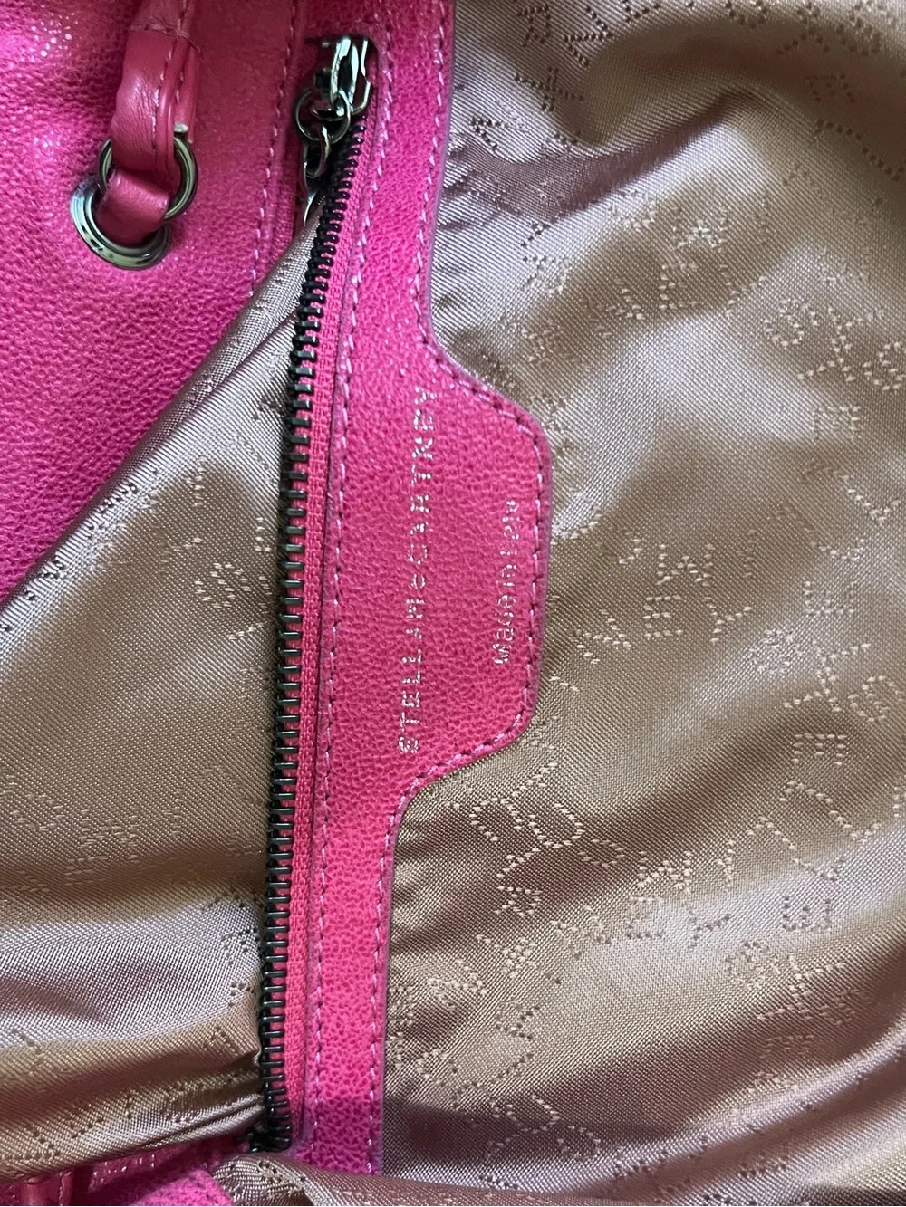 Stella McCartney Vibrant Hot Pink Chain-Trim Backpack